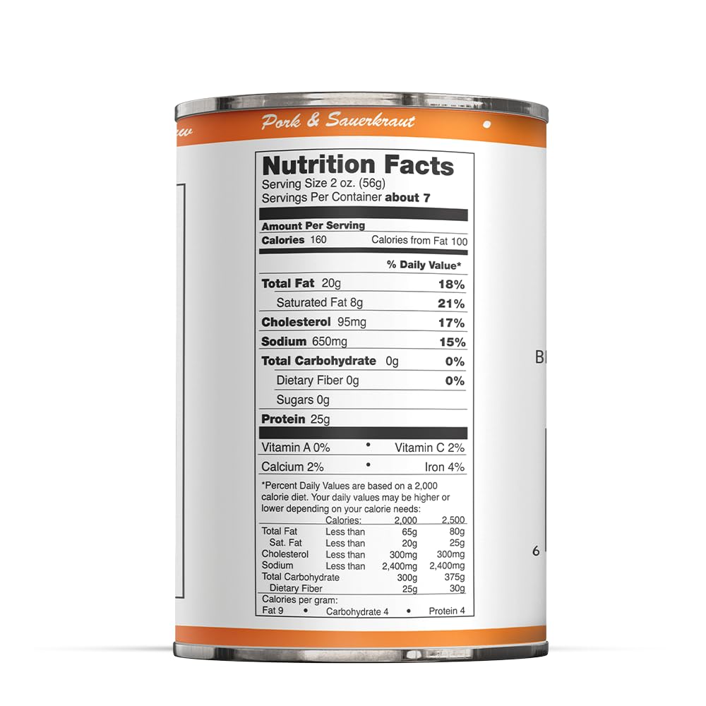 Werling & Sons Canned Heat & Eat Pork Sausage 14.5 Oz Can Fully Cooked & Ready to Eat Long Shelf Life No Refrigeration Needed Great for Emergency Food Storage, Camping, Quick & Easy Meals