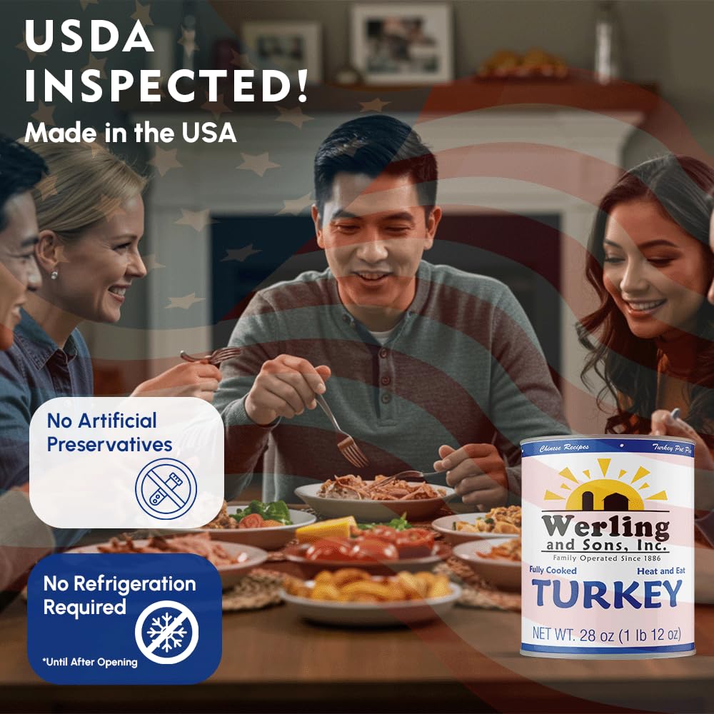 Werling & Sons Fully Cooked Canned Turkey Meat 28 Oz