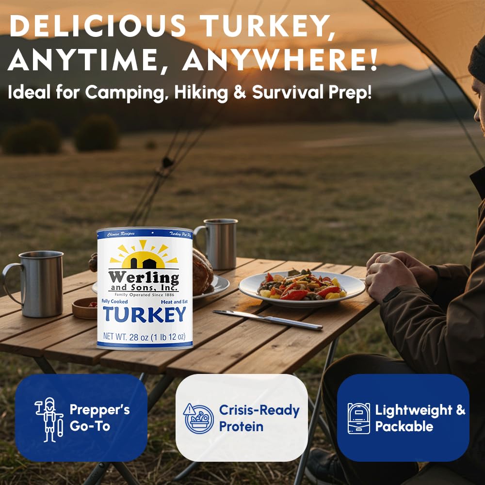 Werling & Sons Fully Cooked Canned Turkey Meat 28 Oz