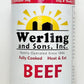 Werling & Sons Canned Meat Variety Pack 14.5 Oz Fully Cooked & Ready to Eat Includes 2 Hamburger, 2 Chicken and 2 Beef Shelf Stable Emergency Canned Food for Long Term Storage, Camping & Quick Meals