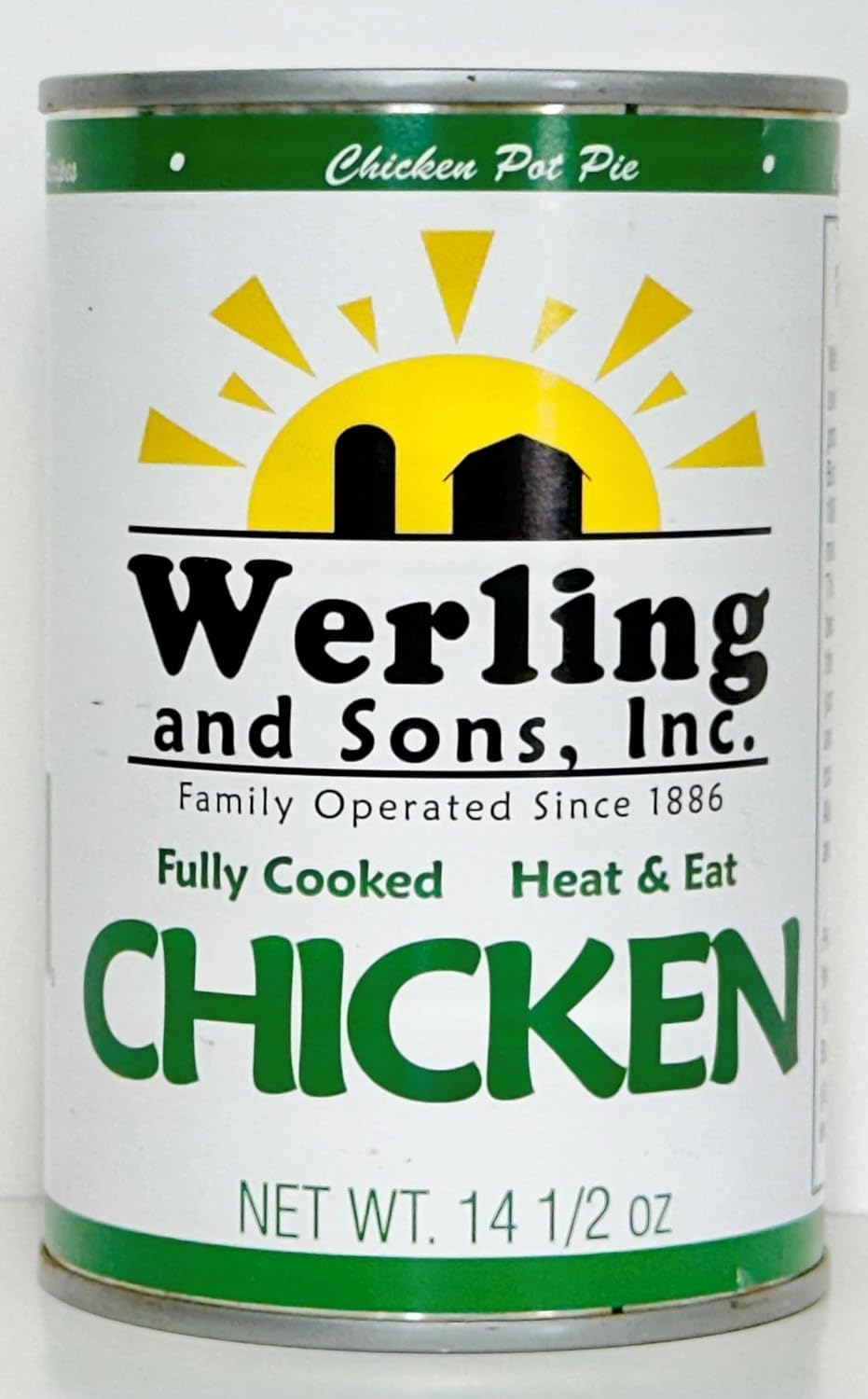 Werling & Sons Canned Meat Variety Pack 14.5 Oz Fully Cooked & Ready to Eat Includes 2 Hamburger, 2 Chicken and 2 Beef Shelf Stable Emergency Canned Food for Long Term Storage, Camping & Quick Meals
