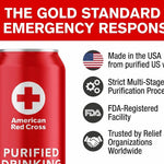 American Red Cross Emergency Purified Drinking Water, Case of 12, 50-Year Shelf Life, Hermetically Sealed Aluminum Cans, BPA-Free, 2.5–5 Day Supply Per Person, Emergency & Everyday Preparedness