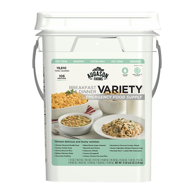 Breakfast and Dinner Variety Pail, 106 Servings