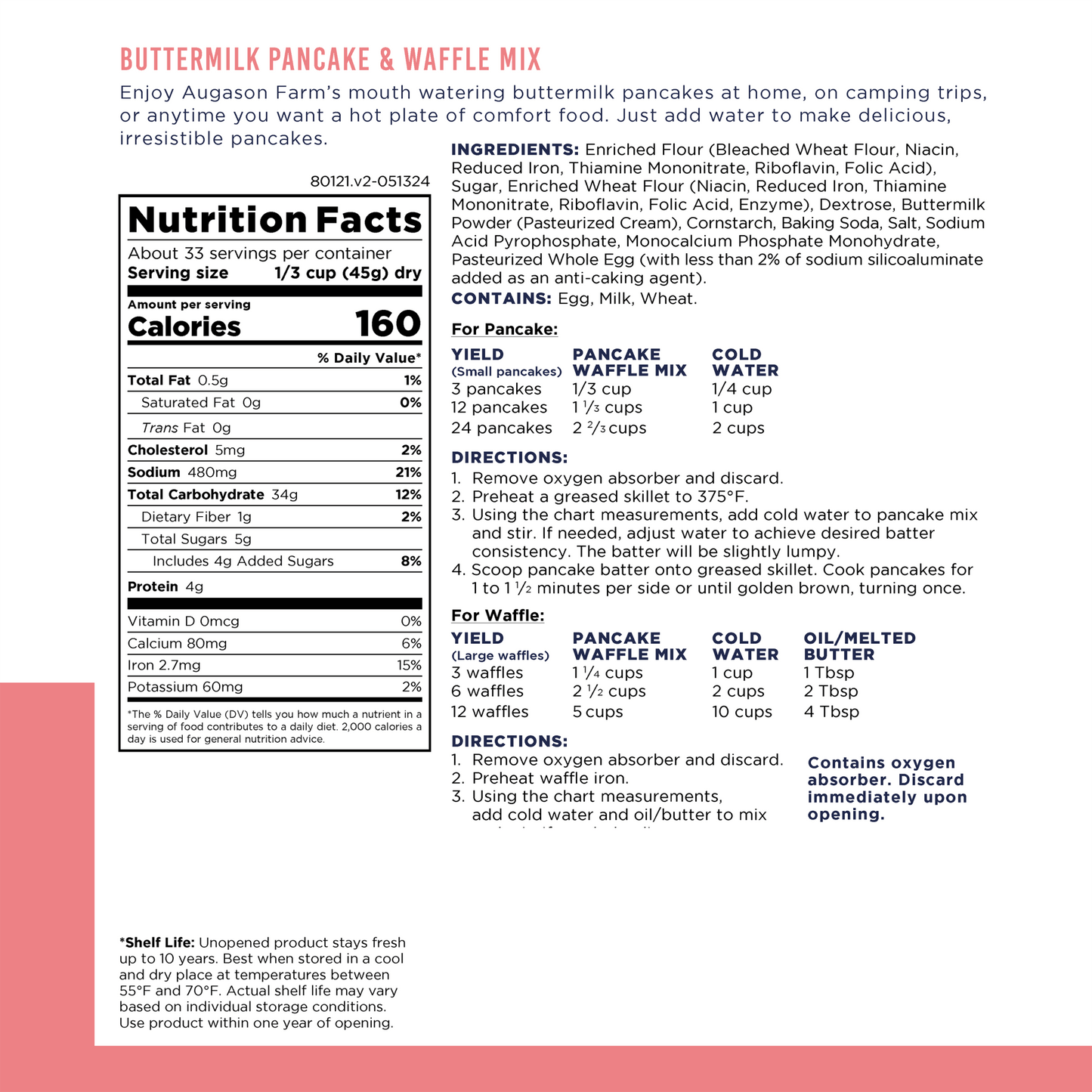 Buttermilk Pancake Mix Can, 33 Servings