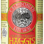  A close-up of the ingredients in Caledonian Kitchen Haggis with Highland Beef. The ingredients include lamb, oats, beef liver, suet, onions, and spices.