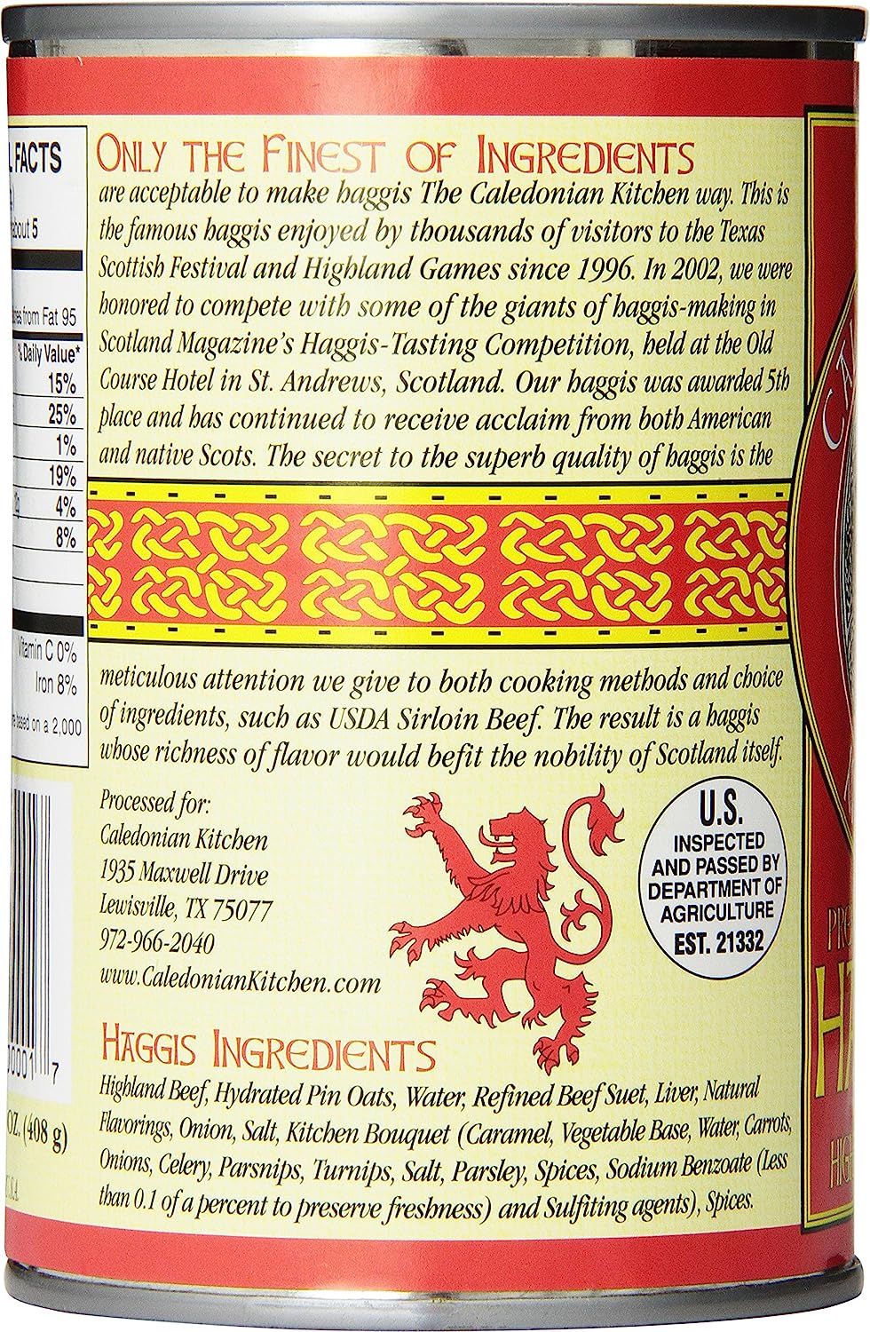 Caledonian Kitchen Highland Beef Haggis, 14.5 oz