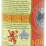 A nutritional facts label for Caledonian Kitchen Haggis with Highland Beef. The label shows that each serving of haggis contains 170 calories, 460 mg of sodium, 2 g of fiber, 2 g of sugars, and 8 g of protein.