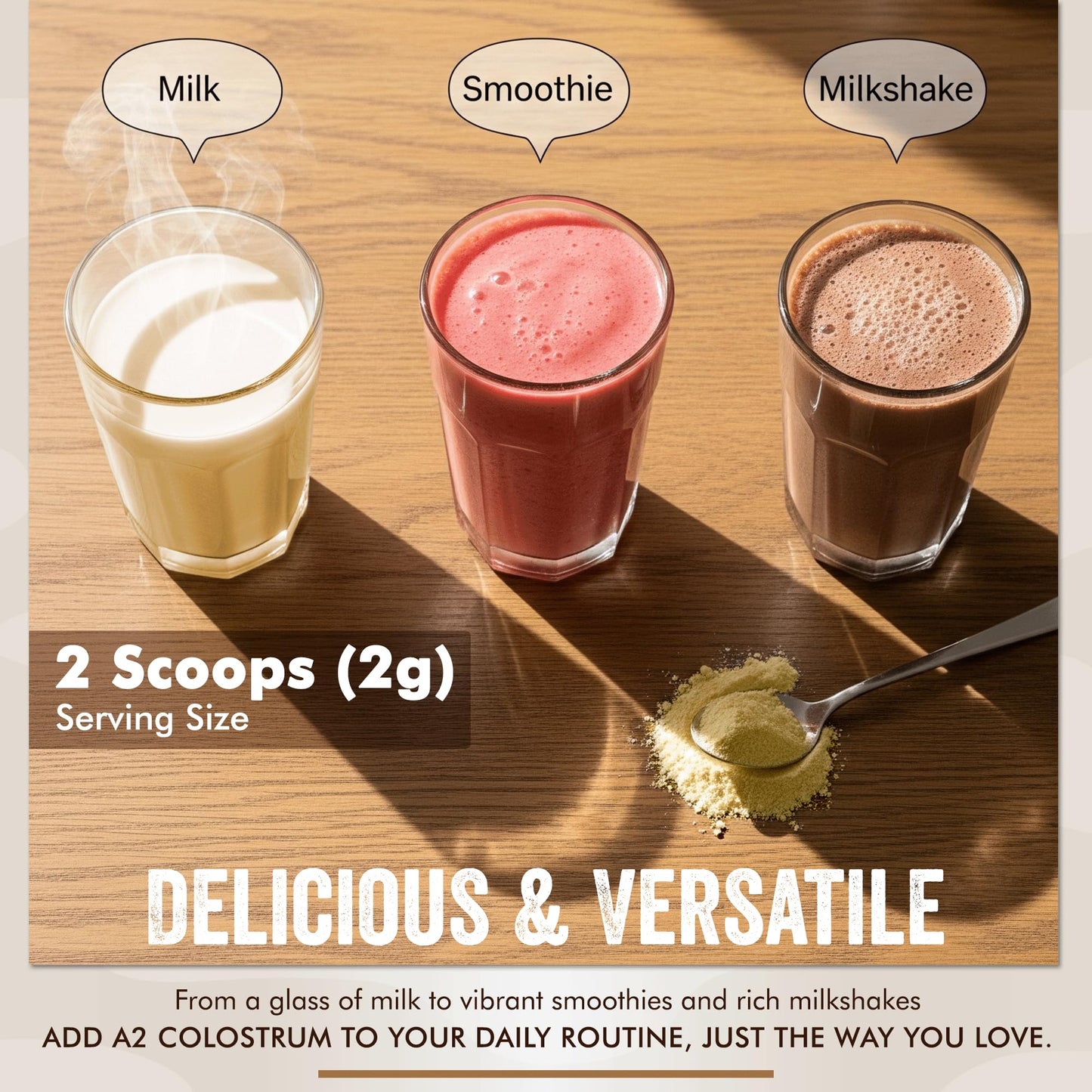 A2 Colostrum Powder – 3.5 oz | Grass-Fed Bovine Sourced | Unflavored First-Milking Powder for Shakes, Smoothies & Daily Use | Above 40% IGG Gluten-Free, 1-Year Shelf Life, 50 Servings Pack of 1