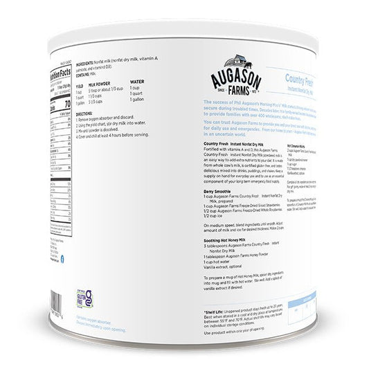 Country Fresh Instant Nonfat Dry Milk Can, 39 Servings