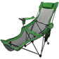 VEVOR Folding Camp Chair with Footrest Mesh, Lounge Chair with Cup Holder and Storage Bag, Reclining Folding Camp Chair for Camping Fishing and Other Outdoor Activities (Green)