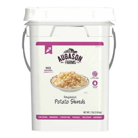 Dehydrated Potato Shreds Pail, 102 Servings