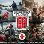 American Red Cross Emergency Purified Drinking Water, Case of 12, 50-Year Shelf Life, Hermetically Sealed Aluminum Cans, BPA-Free, 2.5–5 Day Supply Per Person, Emergency & Everyday Preparedness