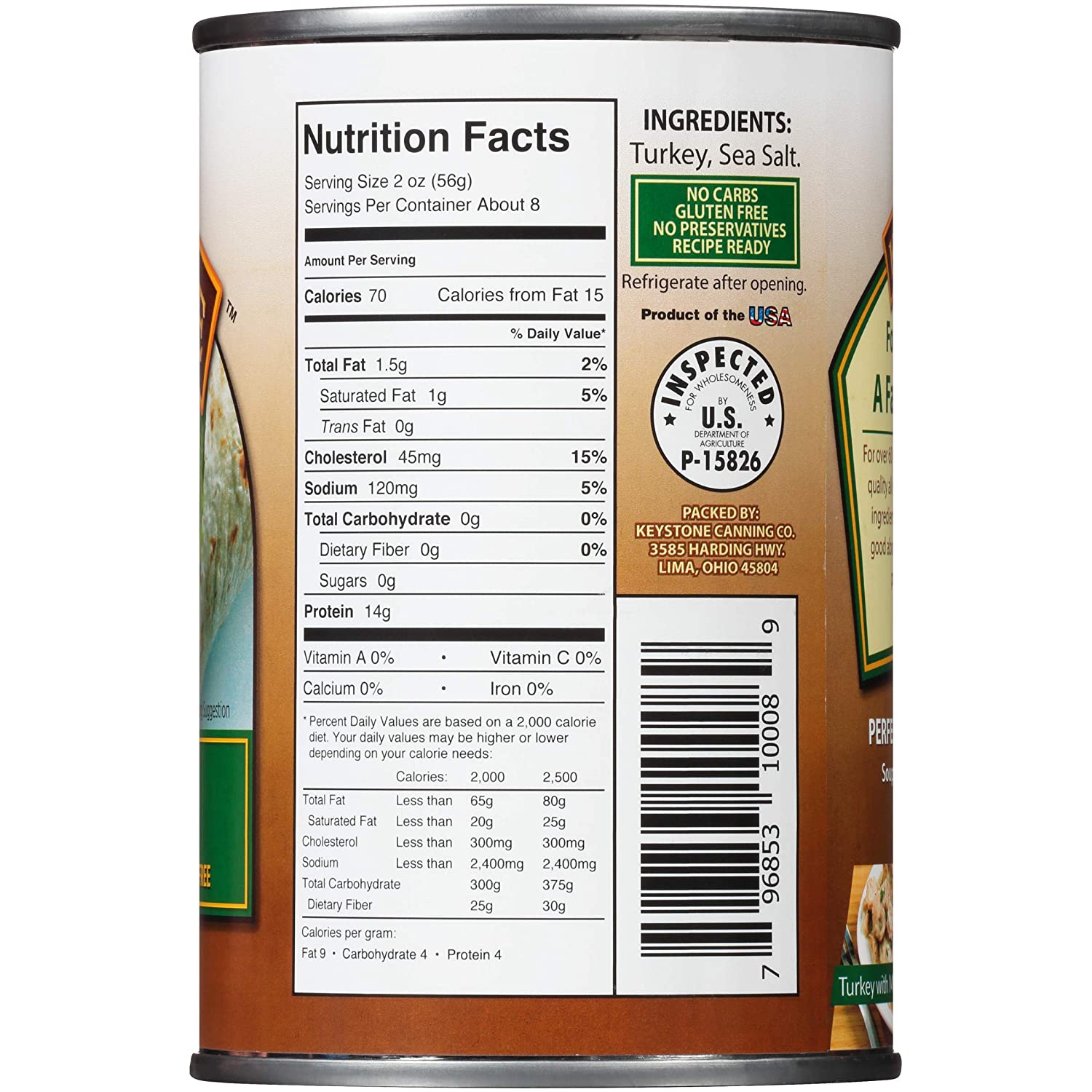 Keystone Meats All Natural Canned Turkey 14.5 Oz Can