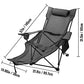 VEVOR Folding Camp Chair with Footrest Mesh, Portable Lounge Chair with Cup Holder and Storage Bag, for Camping Fishing and Other Outdoor Activities (Grey)