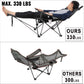 VEVOR Folding Camp Chair with Footrest Mesh, Lounge Chair with Cup Holder and Storage Bag, Reclining Folding Camp Chair for Camping Fishing and Other Outdoor Activities (Green)