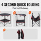 VEVOR Folding Camping Table, Outdoor Portable Side Tables, Lightweight Fold Up Table, 600D Oxford Fabric & Steel Ultra Compact Work Table with Large Storage & Carry Bag, For Beach Picnic, 28.3"x24"