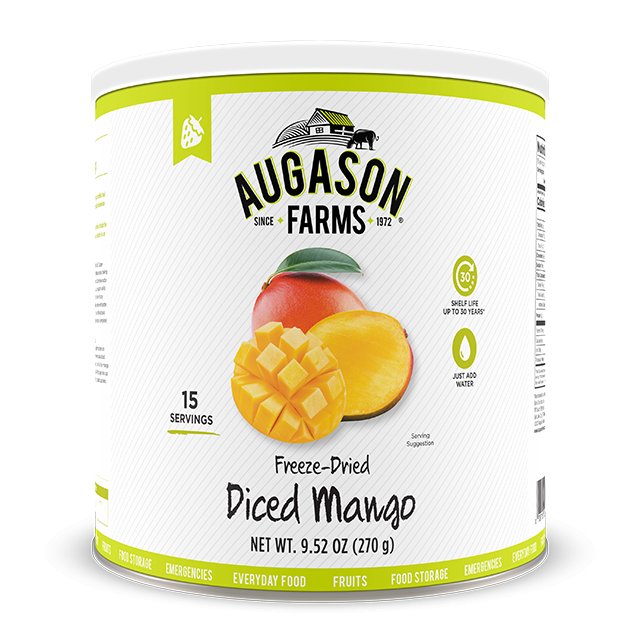 Freeze Dried Diced Mango Can, 15 Servings