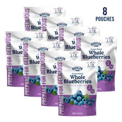 Freeze Dried Whole Blueberries Pouch, 5 Servings