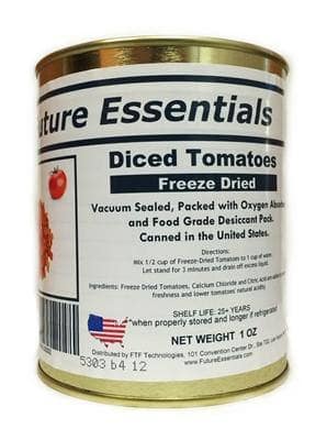 Future Essentials Freeze Dried Diced Tomatoes #2.5 Can