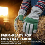 Shoulder Leather Work Gloves 120 Dozen (1,440 Pairs) for Farming & Welding – Split Cowhide Palm, Joint Palm & Safety Cuff