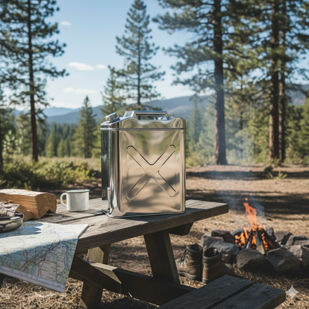 SAFECASTLE 304 Stainless Steel Square Jerry Water / Fuel Storage