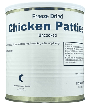 Military Surplus Freeze Dried Canned Chicken Patties