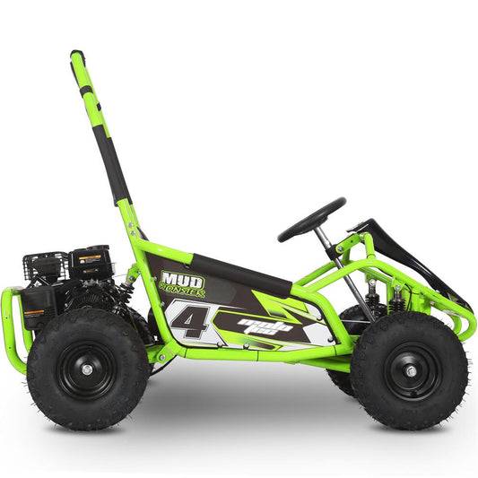 Green Full-Suspension MotoTec Mud Monster 98cc Go Kart"