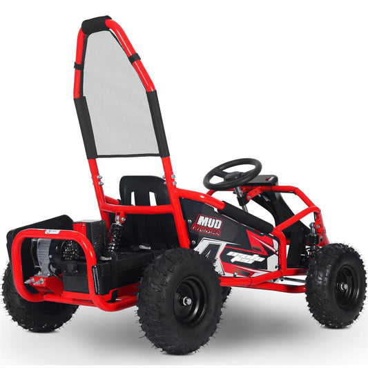 Red MotoTec Mud Monster Kids Electric Go Kart with 48v 1000w Motor