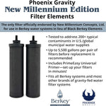 Berkey - Phoenix Gravity New Millennium Edition Filter Elements (Set of 2) - NMCL Endorsed Replacement in Lieu of Black Berkey Elements BB9-2