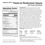 Pasta & Mushroom Sauce with Freeze-Dried Beef, 14 Servings