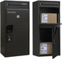 Extra Large Smart Letter Drop Box High Capacity Package Delivery Box for Outside with Secure Coded Lock | Outdoor Parcel Mailbox Weather, Rust and Corrosion Resistance Coating for Home or Office Black