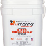 NuManna Diced Chicken Breast Bucket, 36 Servings - Emergency Survival Food Storage Kit