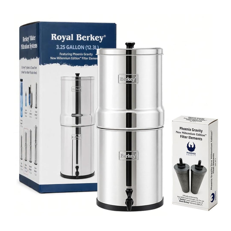 Royal Berkey Water Filter 3.25 Gallons (12.3 liters) with Phoenix Filters
