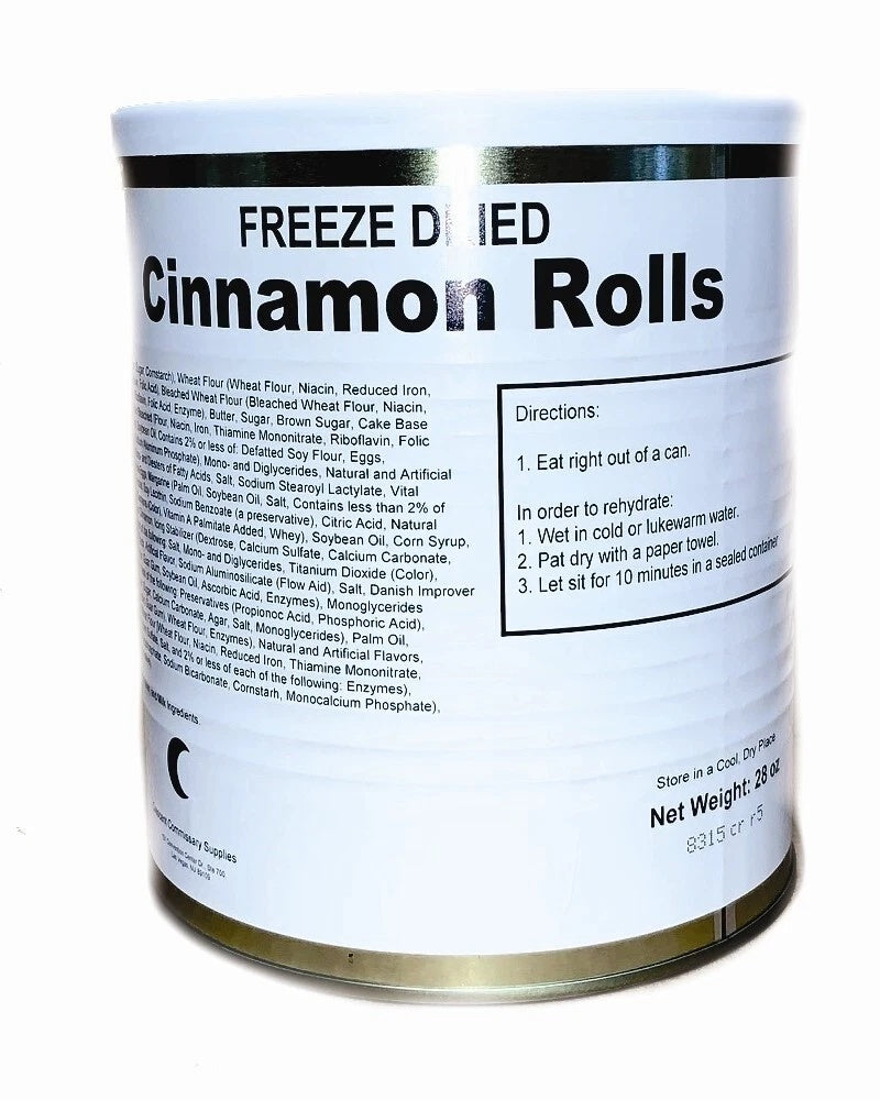 Military Surplus Freeze Dried Cinnamon Rolls in #10 Can - Case of 6