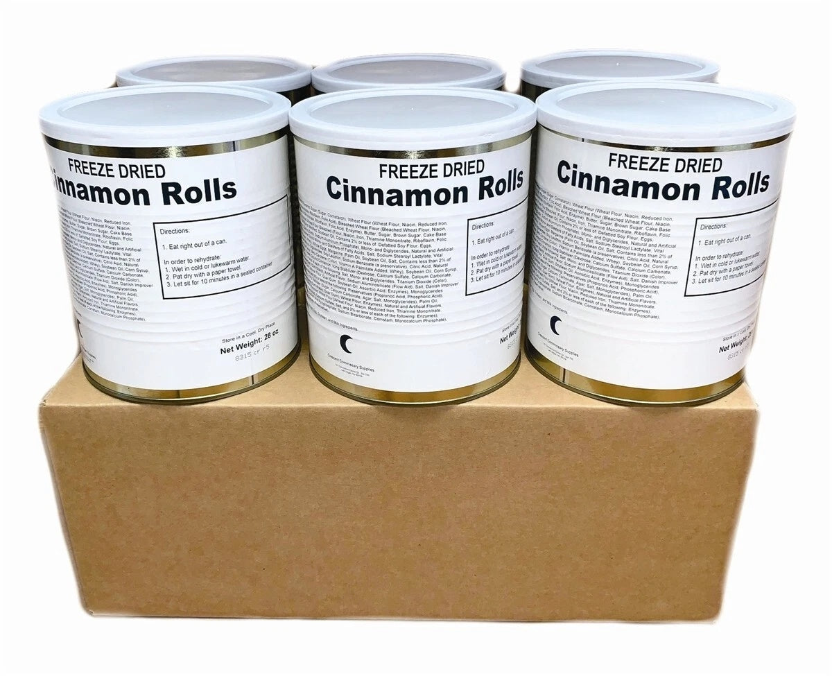 Military Surplus Freeze Dried Cinnamon Rolls in #10 Can - Case of 6