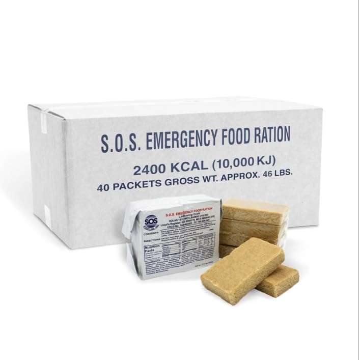 SOS Food Lab 2400 Calorie Emergency Food Bar – Case of 40 | 5-Year Shelf Life, Kosher Certified Survival Rations | High Energy Disaster Preparedness Supply for Camping, Hiking, Emergency Kits & Preppers