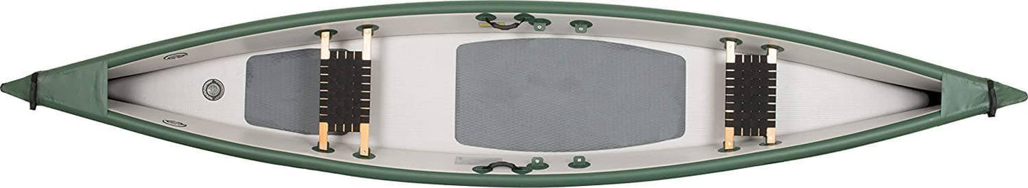 Sea Eagle TC16 Inflatable Travel Canoe Start Up Package with Traditional Wood/Web Seats …
