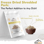 MOUNTAIN ESSENTIALS Freeze Dried Fully Cooked Shredded Pork with 7 Year Shelf Life