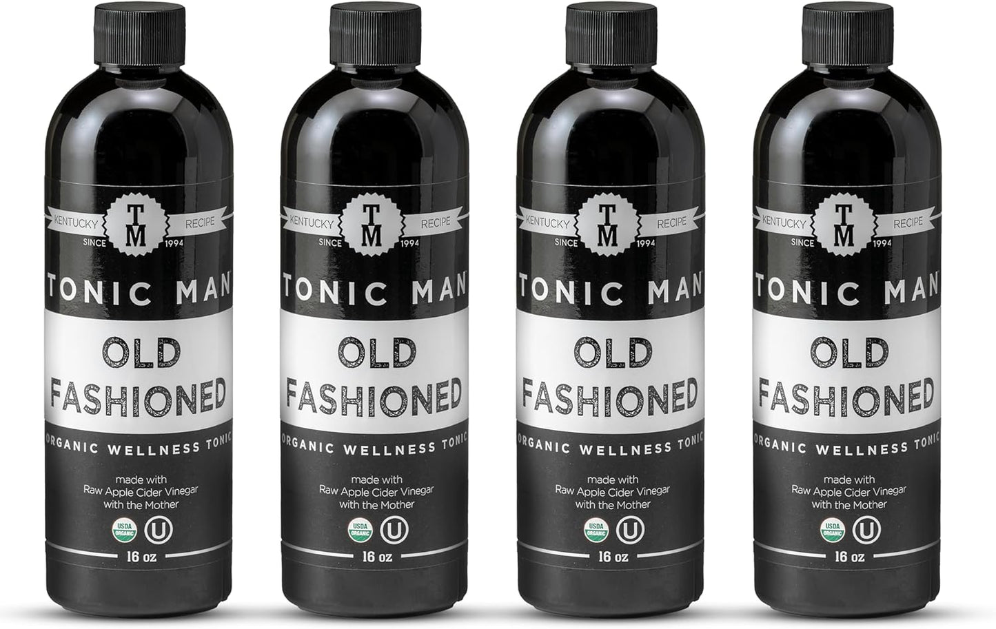 Tonic Man Old Fashioned Organic Wellness Tonic Made with Raw Apple Cider Vinegar Kosher Organic Apple & Grape Juices with 12 Herbs & Spices Energize Body