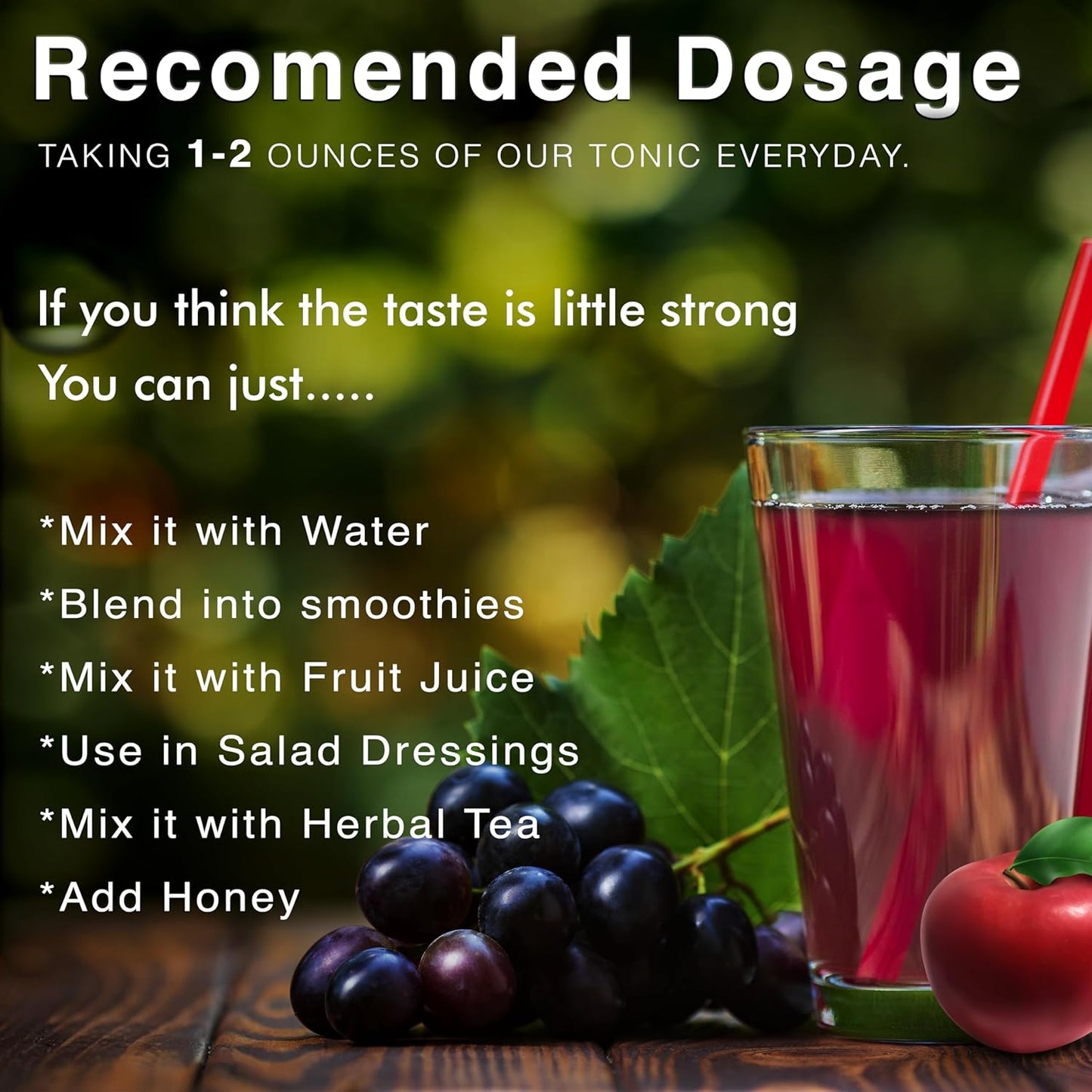 Tonic Man Old Fashioned Organic Wellness Tonic Made with Raw Apple Cider Vinegar Kosher Organic Apple & Grape Juices with 12 Herbs & Spices Energize Body