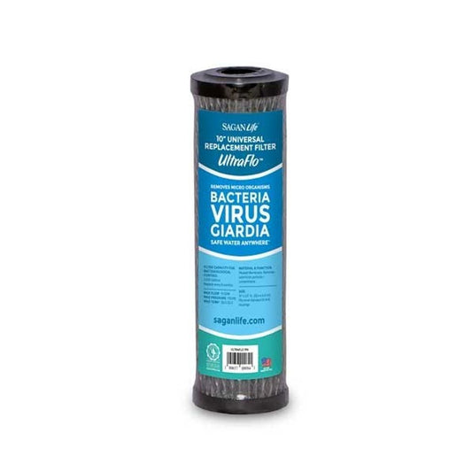 SaganLife UltraFlo Universal 10" Replacement Water Filter for Under-Sink Housings or RV Systems