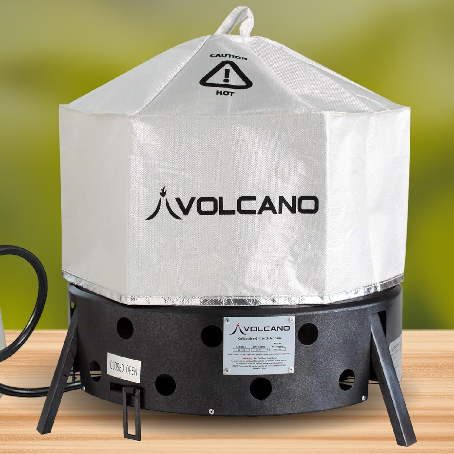 Volcano Lid for Volcano Collapsible Grill, Heat Resistant Polyester Cover, Heat Retention Lid for Baking, Smoking & Dutch Oven Cooking, Folding Portable Outdoor Grill Accessory, Fits Camping Grill