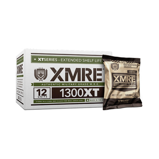 xmre meals 1300xt - 12 case with heaters (meal ready to eat - military grade)