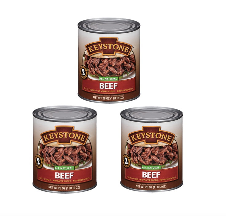 Keystone Meats All Natural Canned Beef 28 Ounce 3 cans
