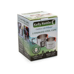 Kelly Kettle Camping Cups (Stainless Steel) Set of 2 mugs. 17 oz. Large and 12 oz small Lip Guard