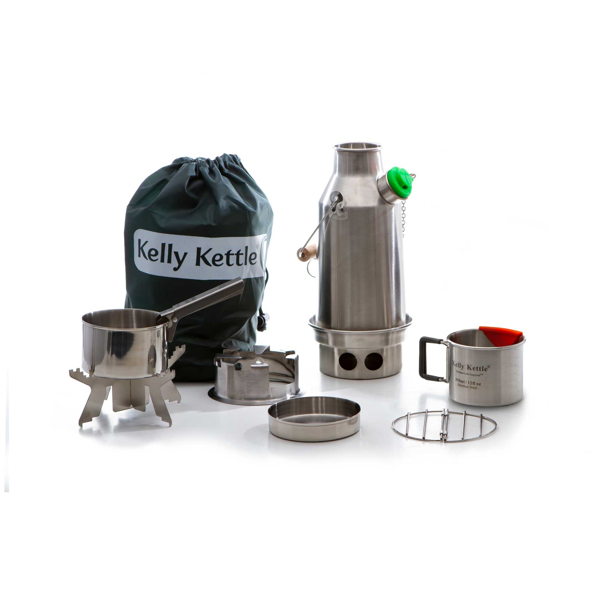 The Trekker 0.6L Stainless Steel Kelly Kettle and Kit