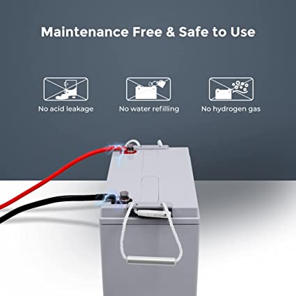 Renogy Deep Cycle AGM Battery 12 Volt 100Ah, 3% Self-Discharge Rate, 2000A