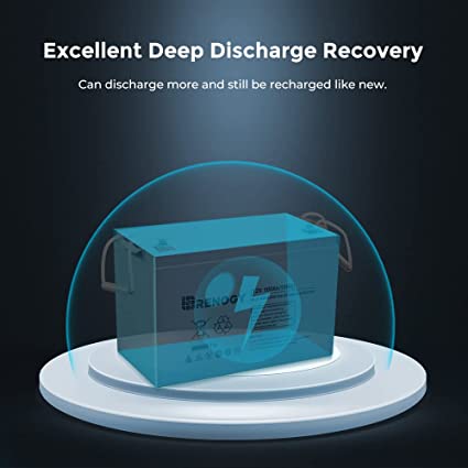 Renogy Deep Cycle AGM Battery 12 Volt 100Ah, 3% Self-Discharge Rate, 2000A