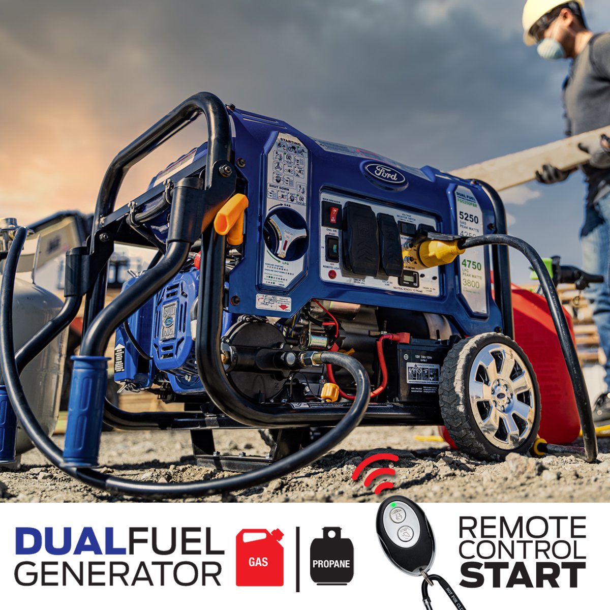 Ford 5,250 watt Dual Fuel Generator with Remote Start - FG5250PBR