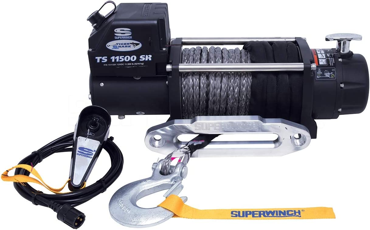 Superwinch Tiger Shark 11500SR 12V Synthetic Rope Winch - 1511201